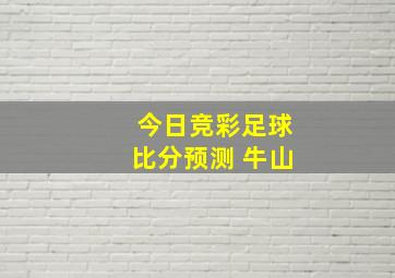 今日竞彩足球比分预测 牛山